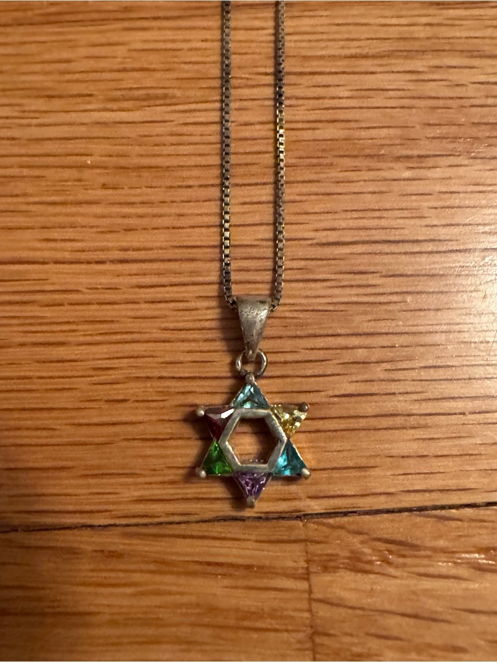 Silver-Tone Multi-Color Star Pendant Necklace - Women's Jewelry